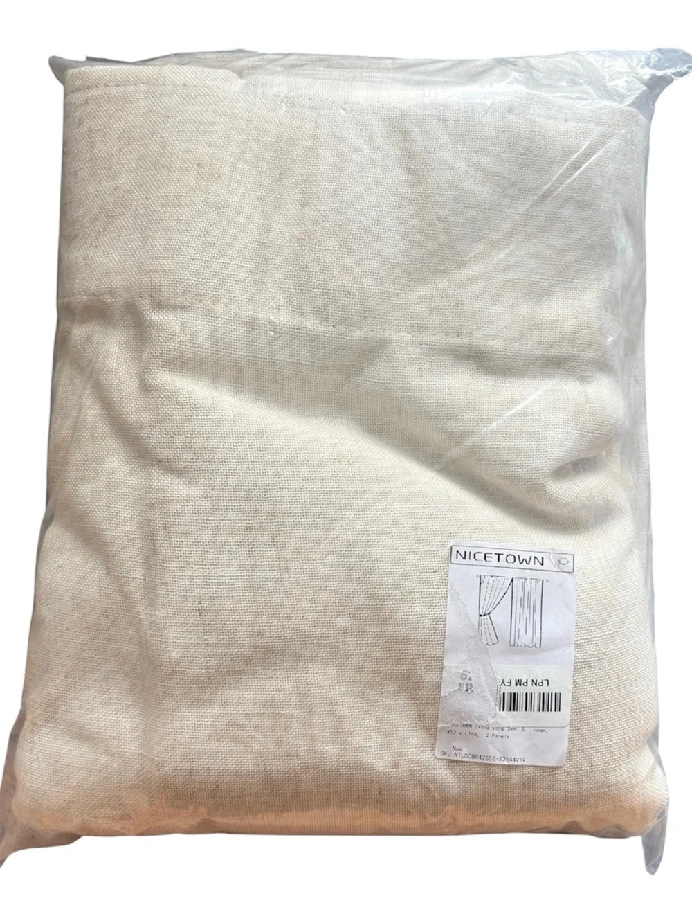NICETOWN Extra Long Semi Sheer Linen Curtains for Living Room W52 x L144, 2pan